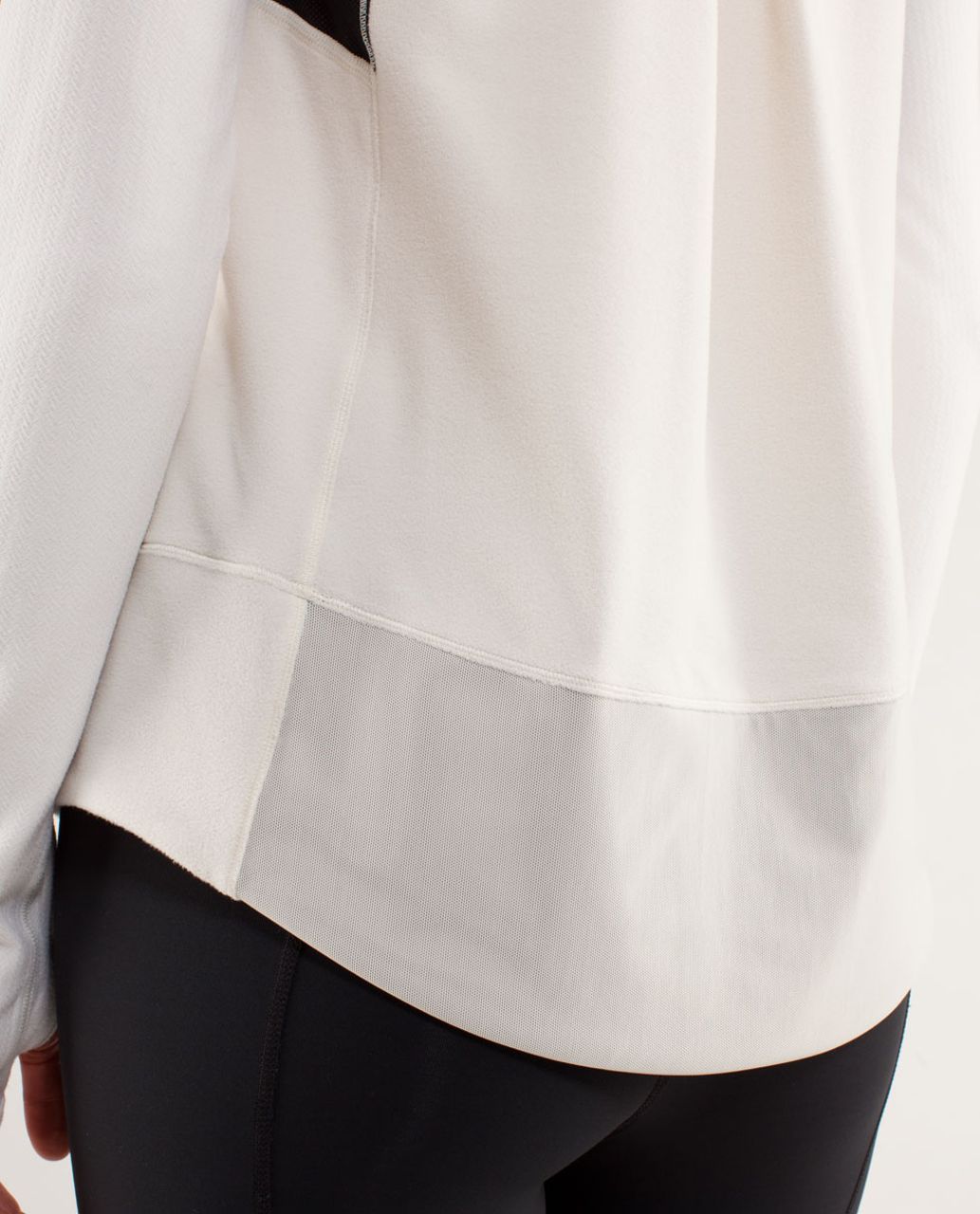 Lululemon Run:  Bold In The Cold Long Sleeve - Polar Cream / Black