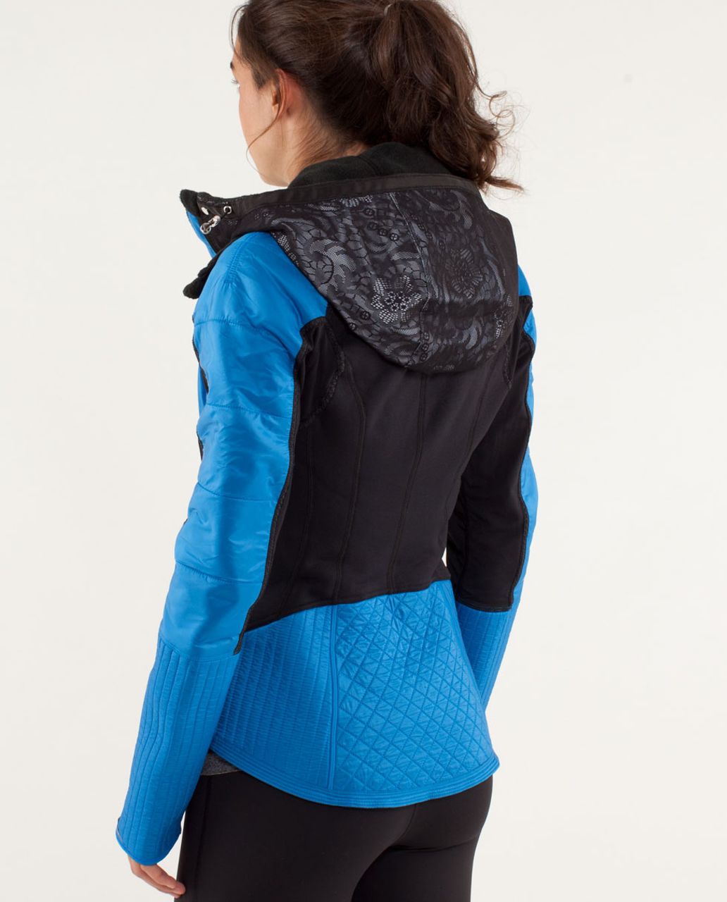 Lululemon Run:  Bundle Up Jacket - Black / Beaming Blue