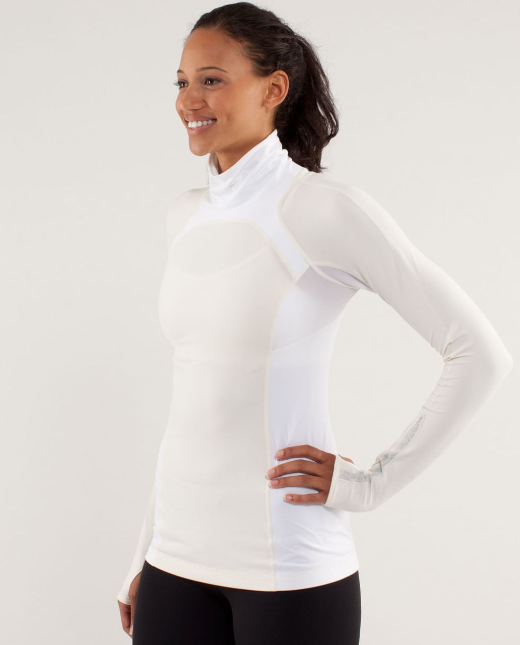 Lululemon Run:  Speedy Turtleneck - Polar Cream / White