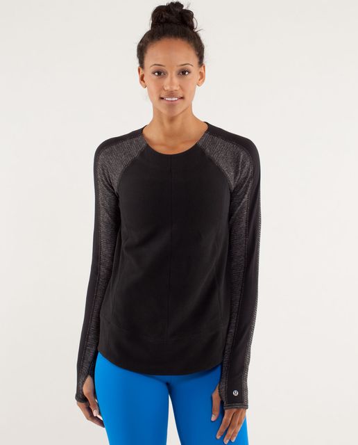 Lululemon Run: Bold In The Cold Long Sleeve - Polar Cream / Black ...