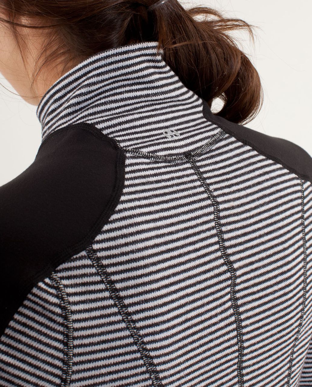 Lululemon Run:  U-Turn Pullover - Mini Check Pique Black White