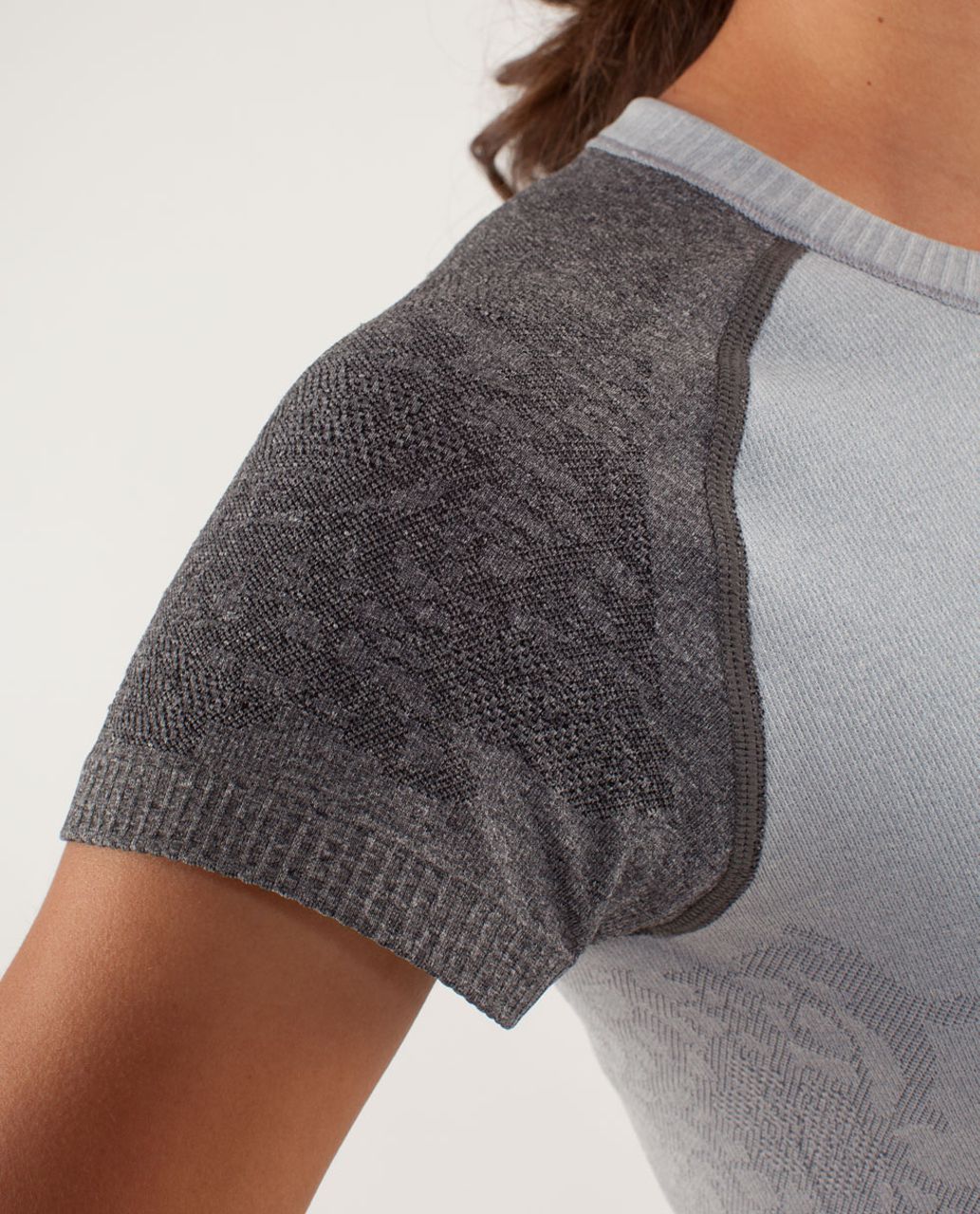 Lululemon Run:  Swiftly Tech Short Sleeve *Lace - Silver Slate / Black