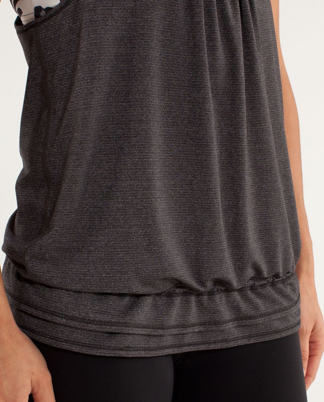 Lululemon Run:  Back On Track Tank - Black / Laceoflage Polar Cream Black