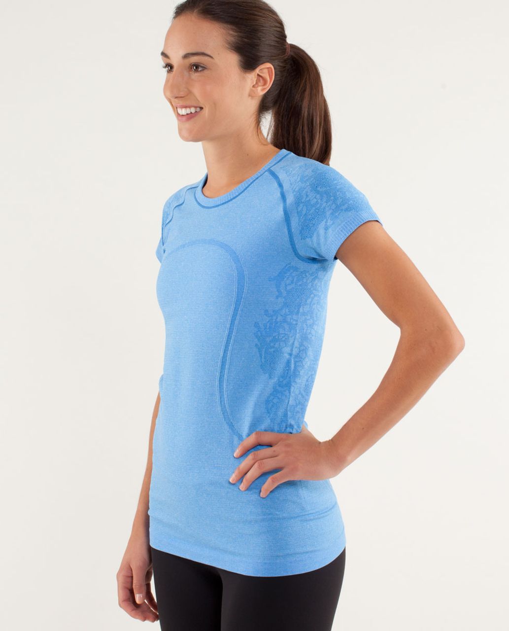 Lululemon Run: Swiftly Tech Short Sleeve *Lace - Beaming Blue - lulu  fanatics