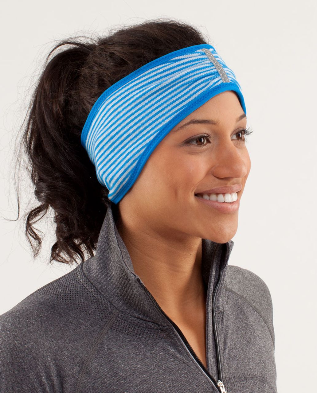 Lululemon Brisk Run Headband - Polar Cream /  Beaming Blue