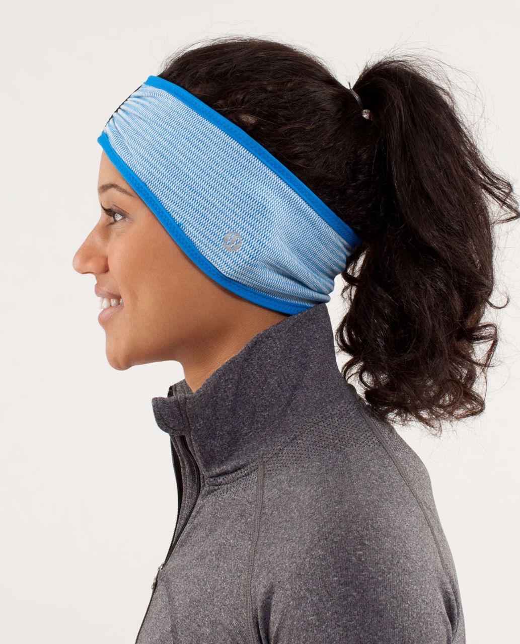 Lululemon Brisk Run Headband - Polar Cream /  Beaming Blue