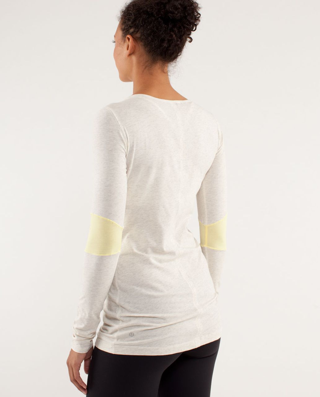 Lululemon Devotion Long Sleeve Tee - Heathered Polar Cream / Clarity Yellow