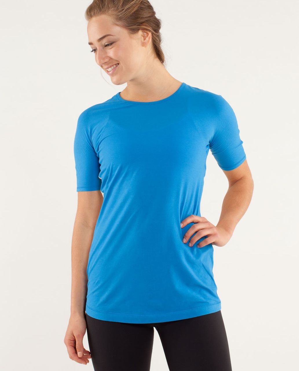 Lululemon Devotion Short Sleeve Tee - Beaming Blue / Heathered Polar Cream