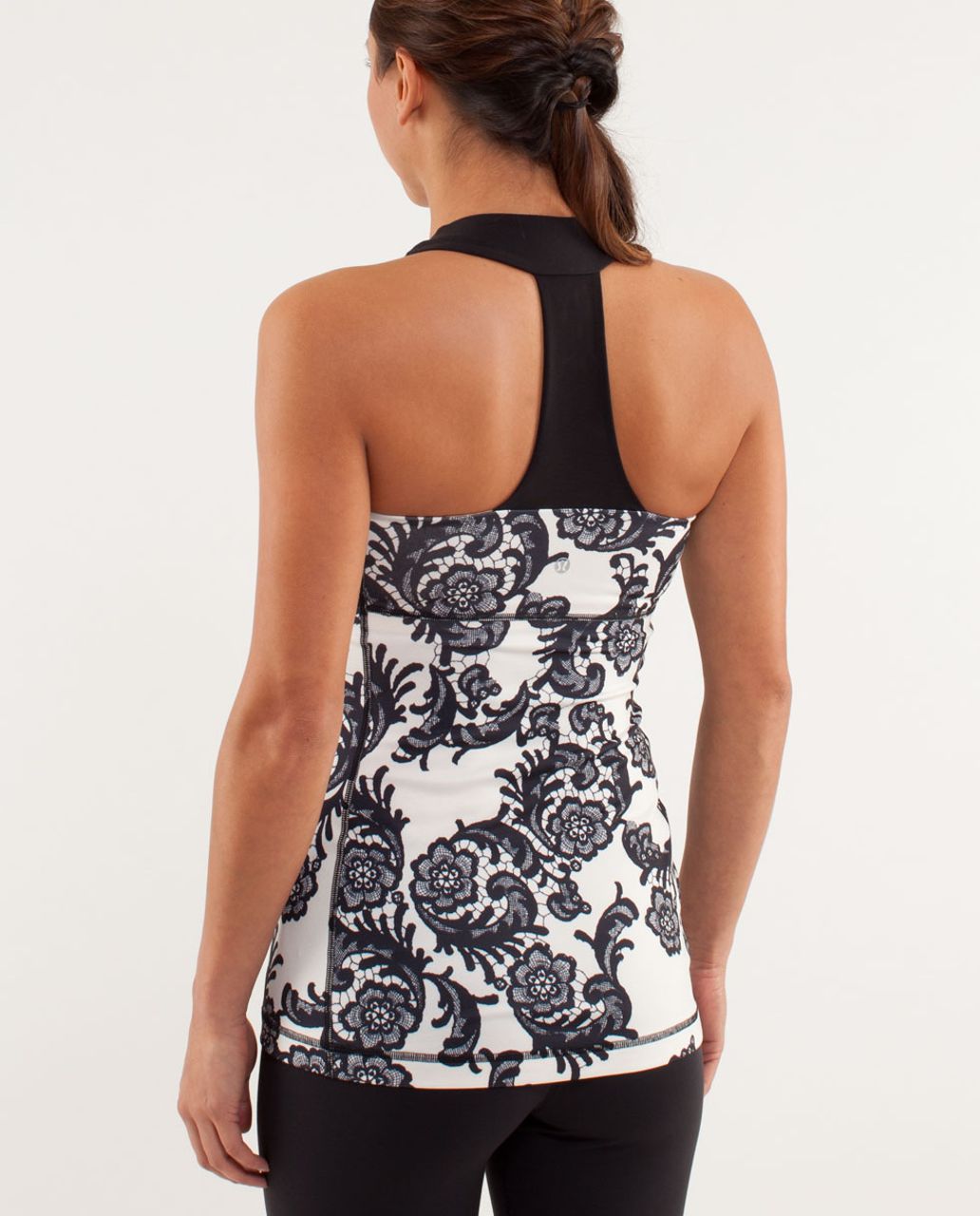 Lululemon Scoop Neck Tank - Laceoflage Polar Cream Black / Black