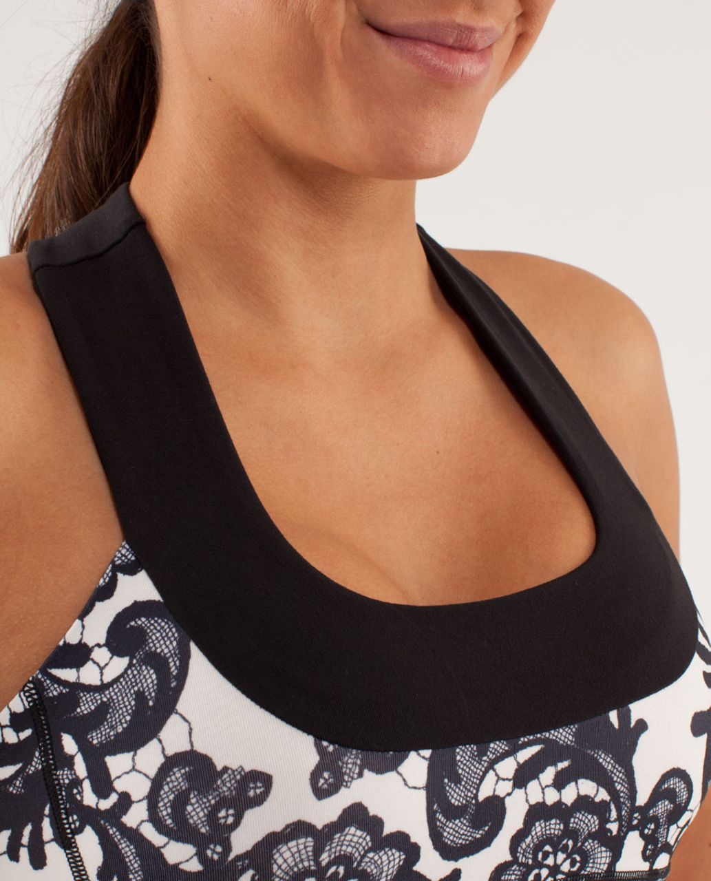 Lululemon Scoop Neck Tank - Laceoflage Polar Cream Black / Black