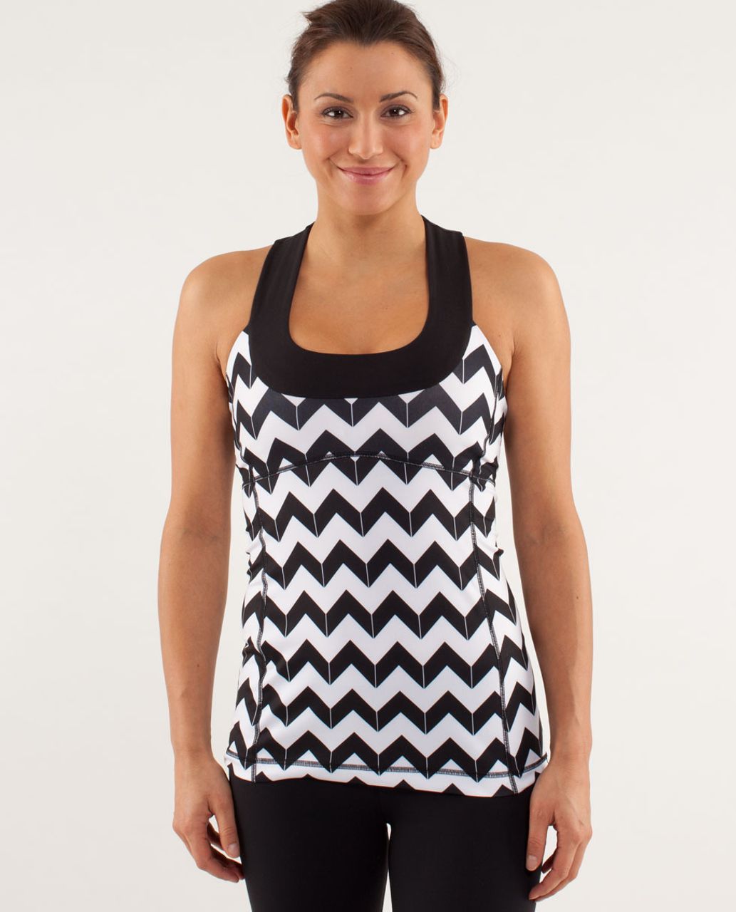 Lululemon No Limits Tank Top 4 Black Arrow Chevron Black White