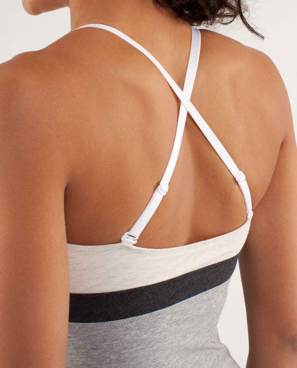 Lululemon Contentment Triangle Tank - Heathered Silver Slate / Heathered Polar Cream / Classic Stripe Black White / Black