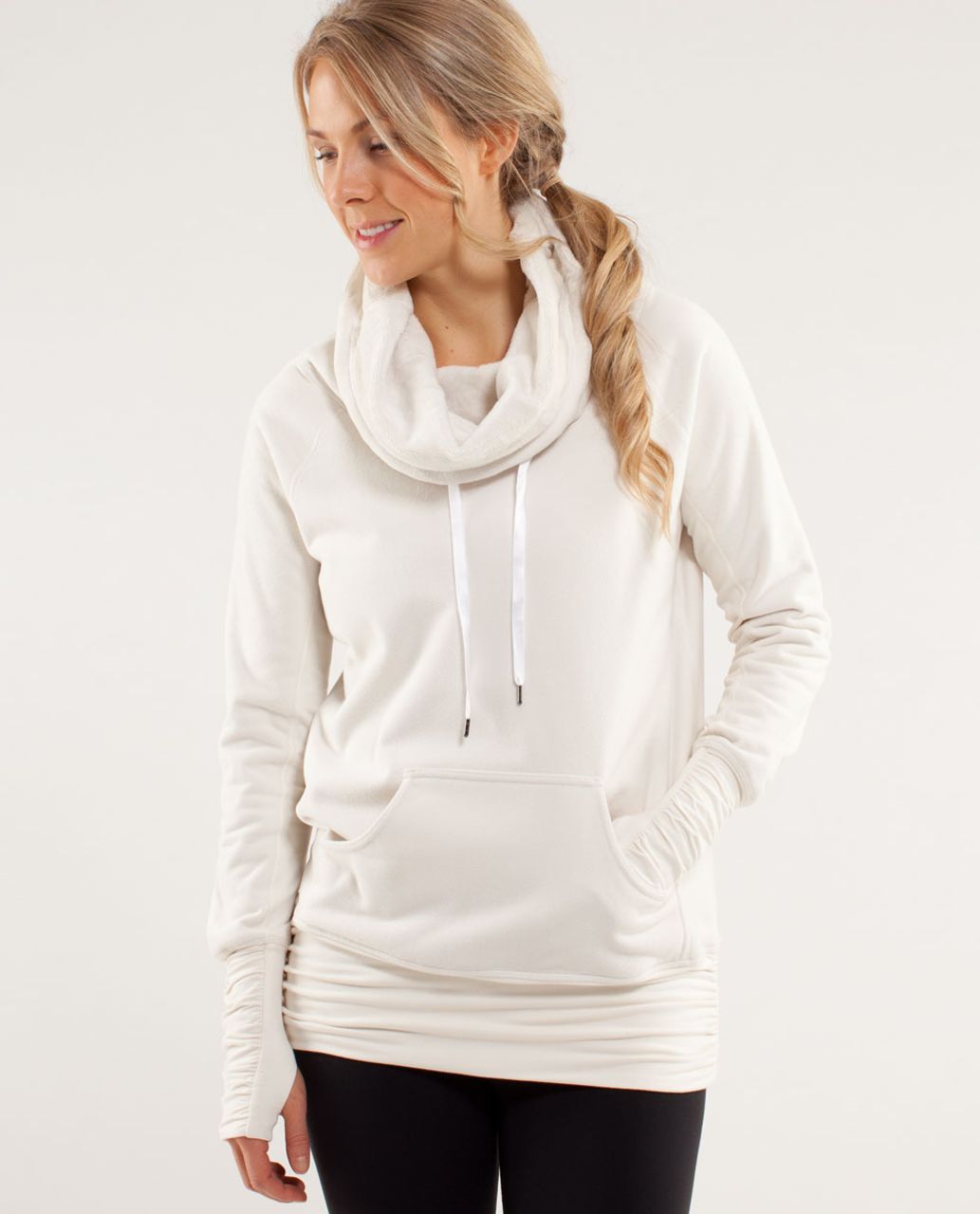 Lululemon Don't Hurry Be Happy Pullover - Polar Cream - lulu fanatics