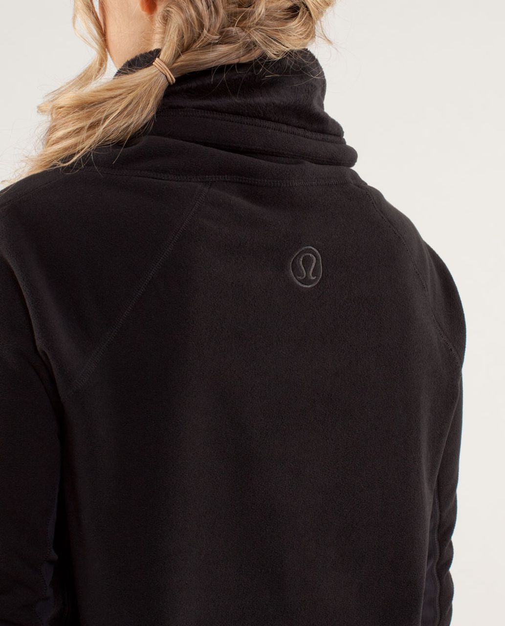 EUC lululemon Don’t Hurry Be Happy Pullover Fleece Cowl Neck Black Small 6