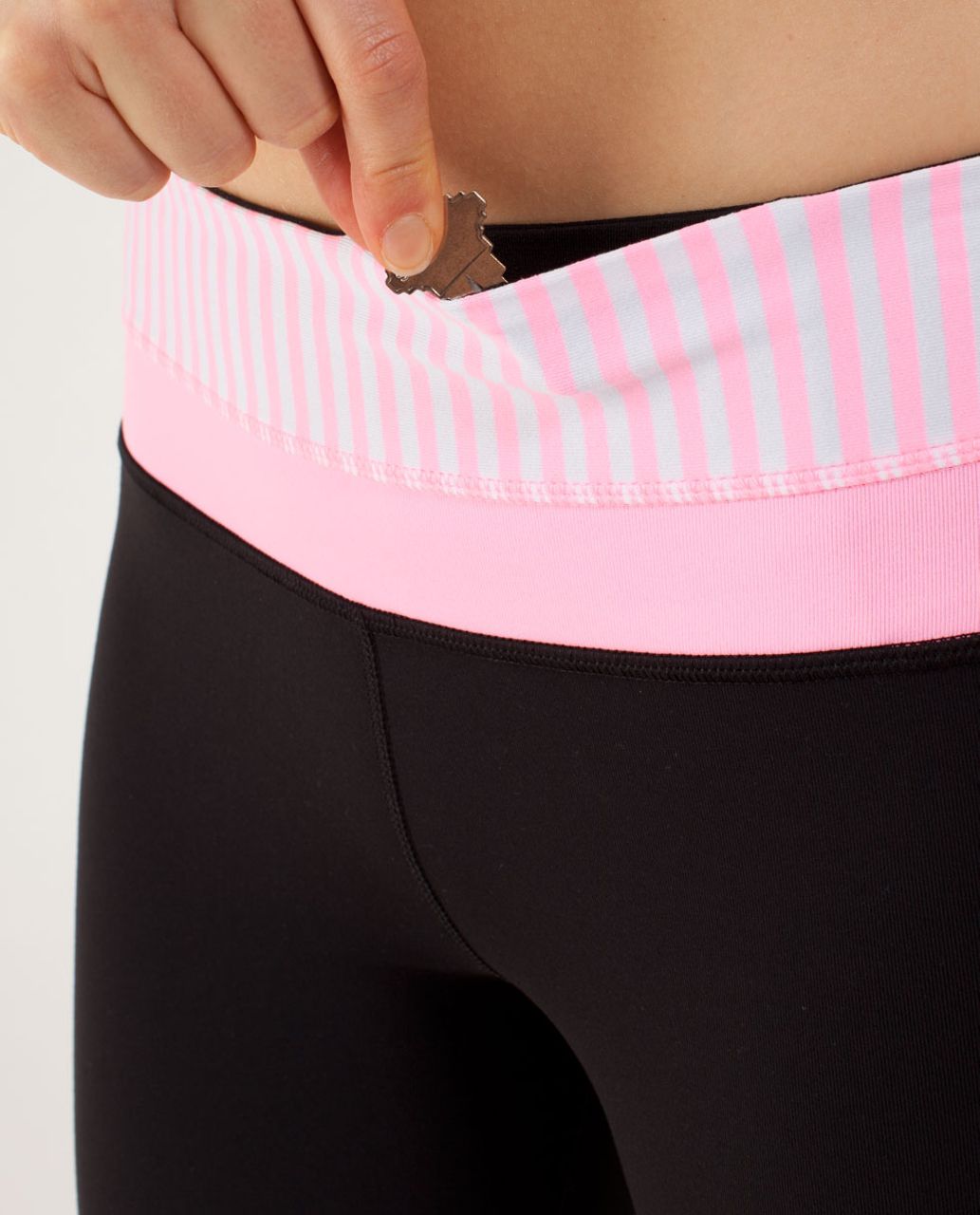 Lululemon Groove Pant *New (Regular) - Black / Classic Stripe White Pink Shell / Pink Shell