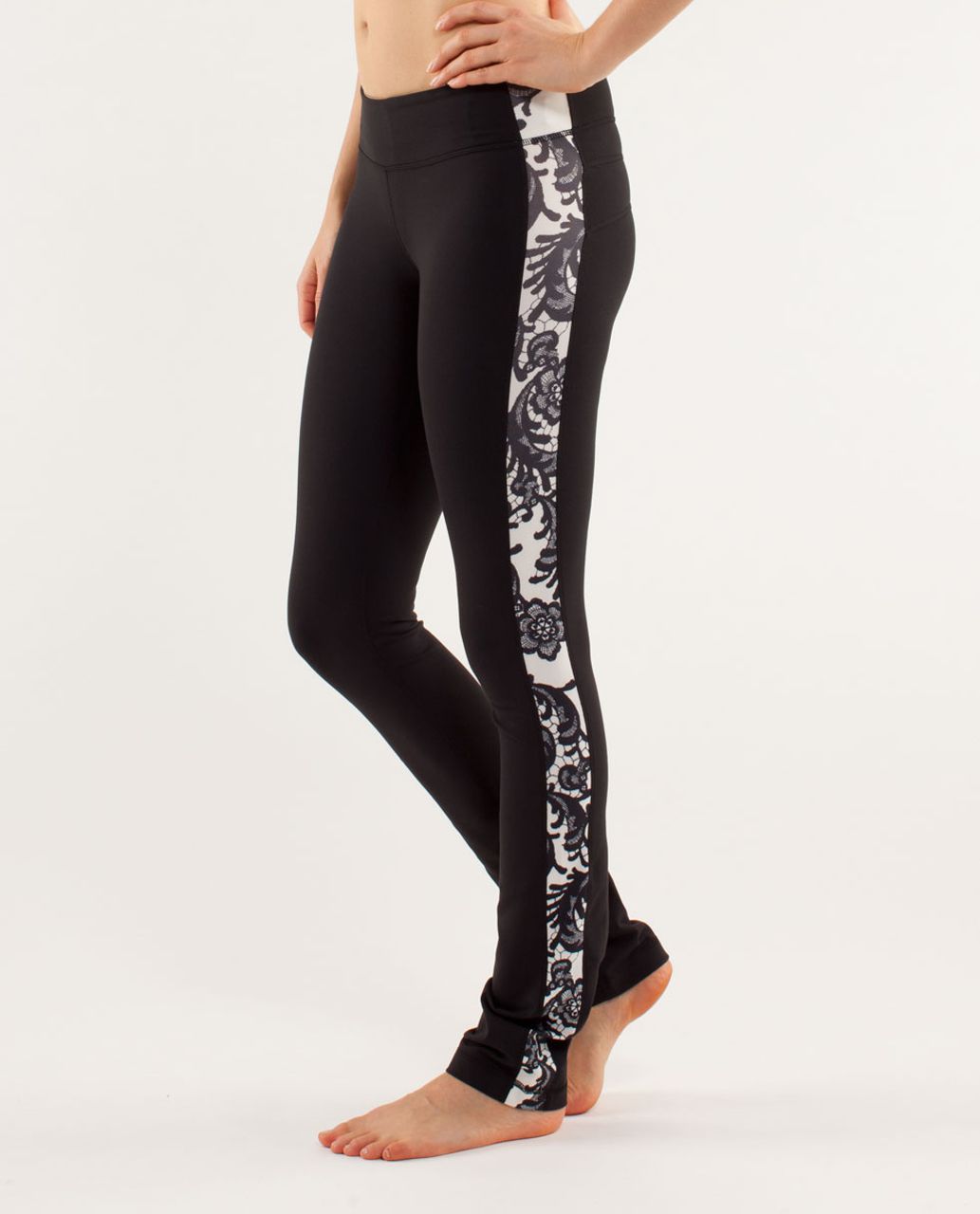 Lululemon Side Angle Pant - Black / Polar Cream / Laceoflage Polar Cream Black