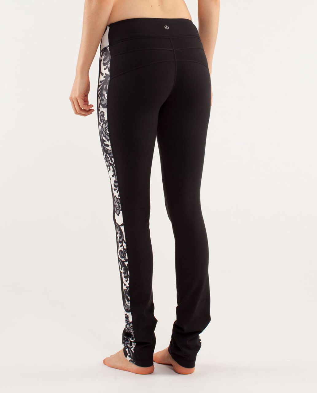 Lululemon Side Angle Pant - Black / Polar Cream / Laceoflage Polar Cream Black