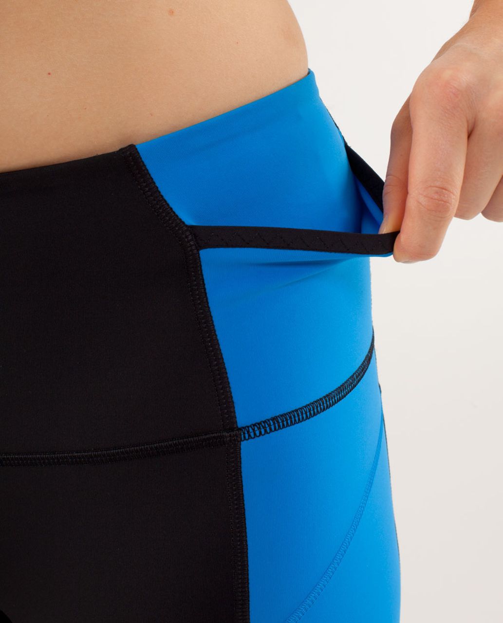 Lululemon Run:  Ice Queen Pant - Black / Beaming Blue