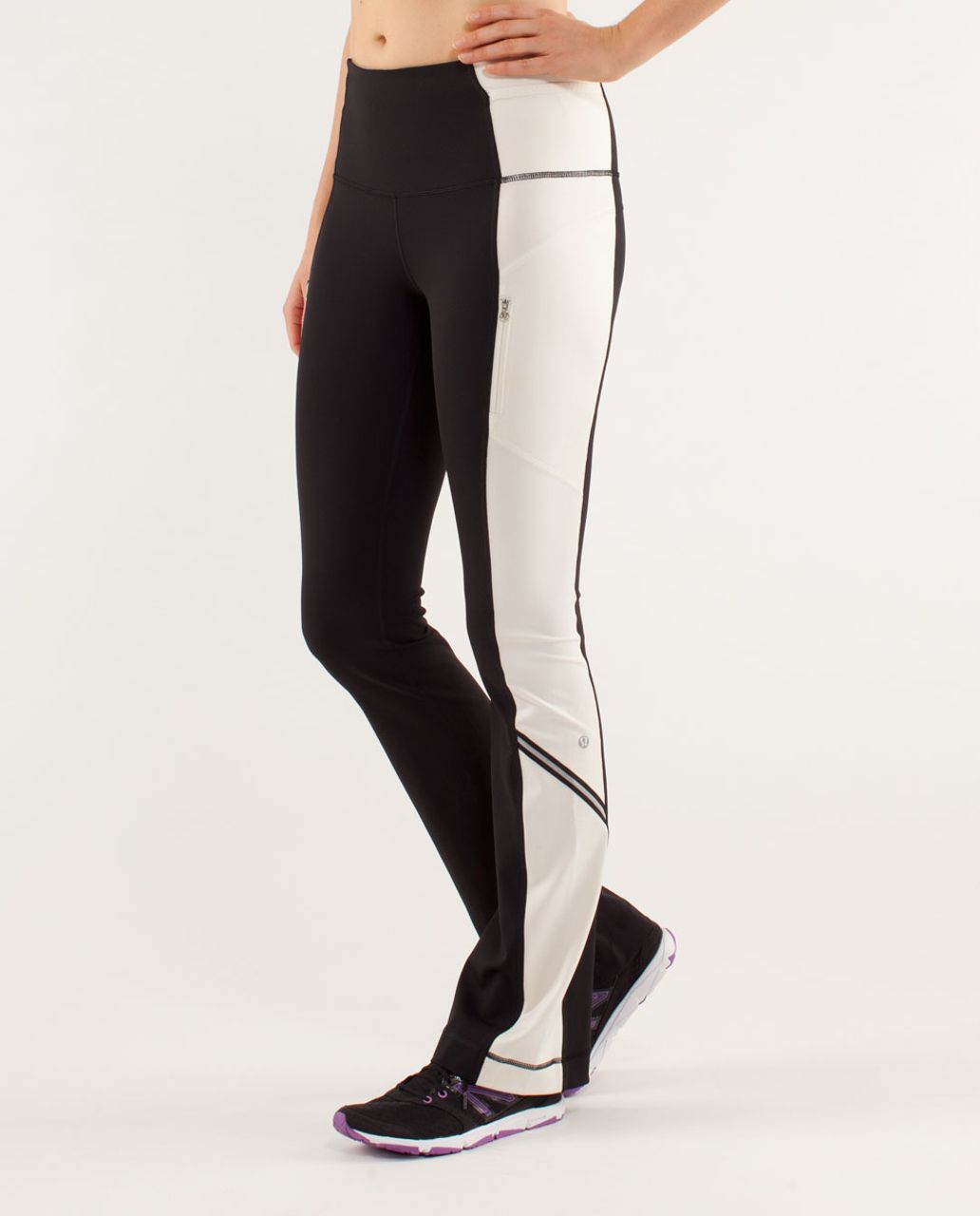 Lululemon Run: Ice Queen Pant - Black / Polar Cream - lulu fanatics