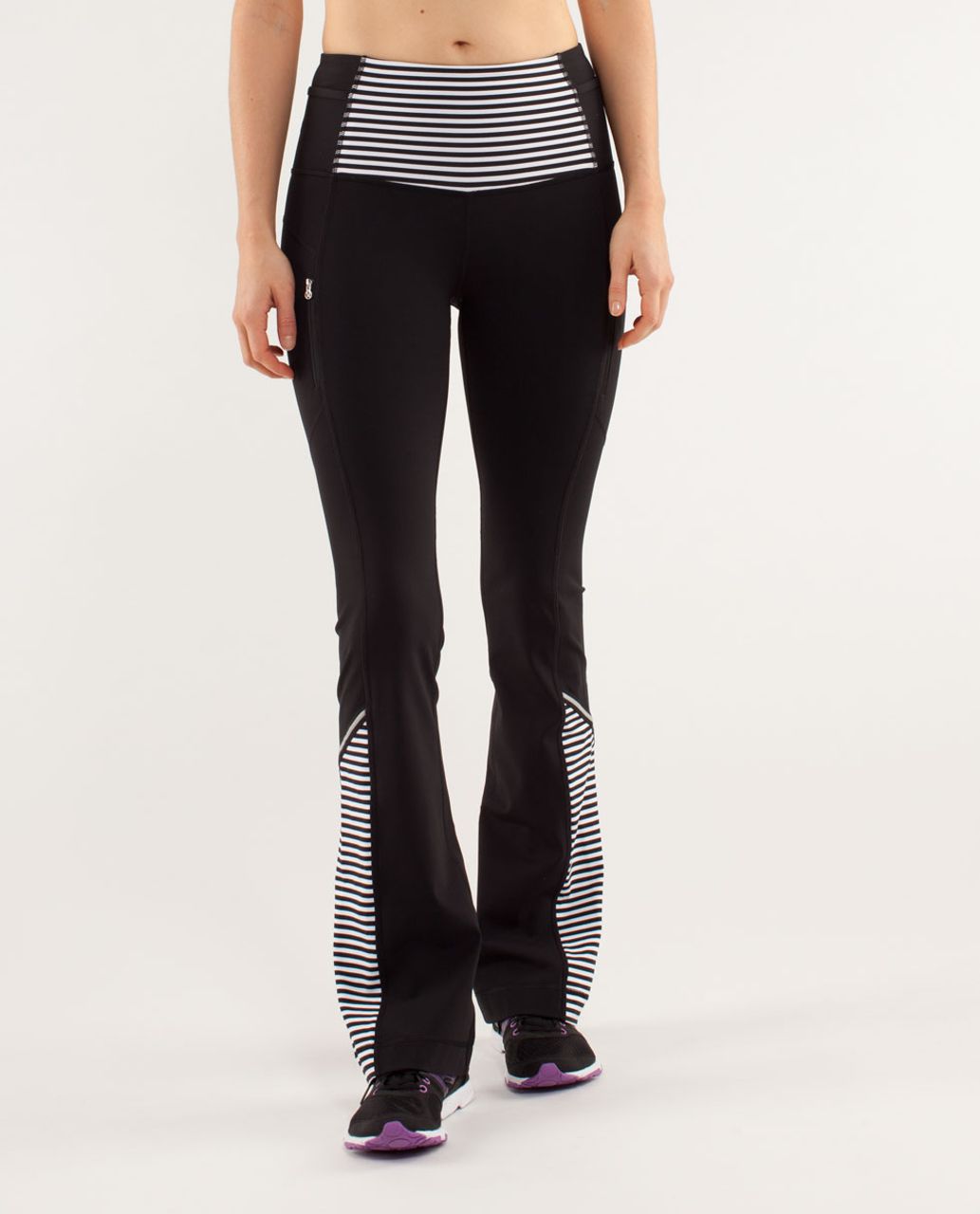 Lululemon Run:  Ice Queen Pant - Black / Classic Stripe Black White / Black