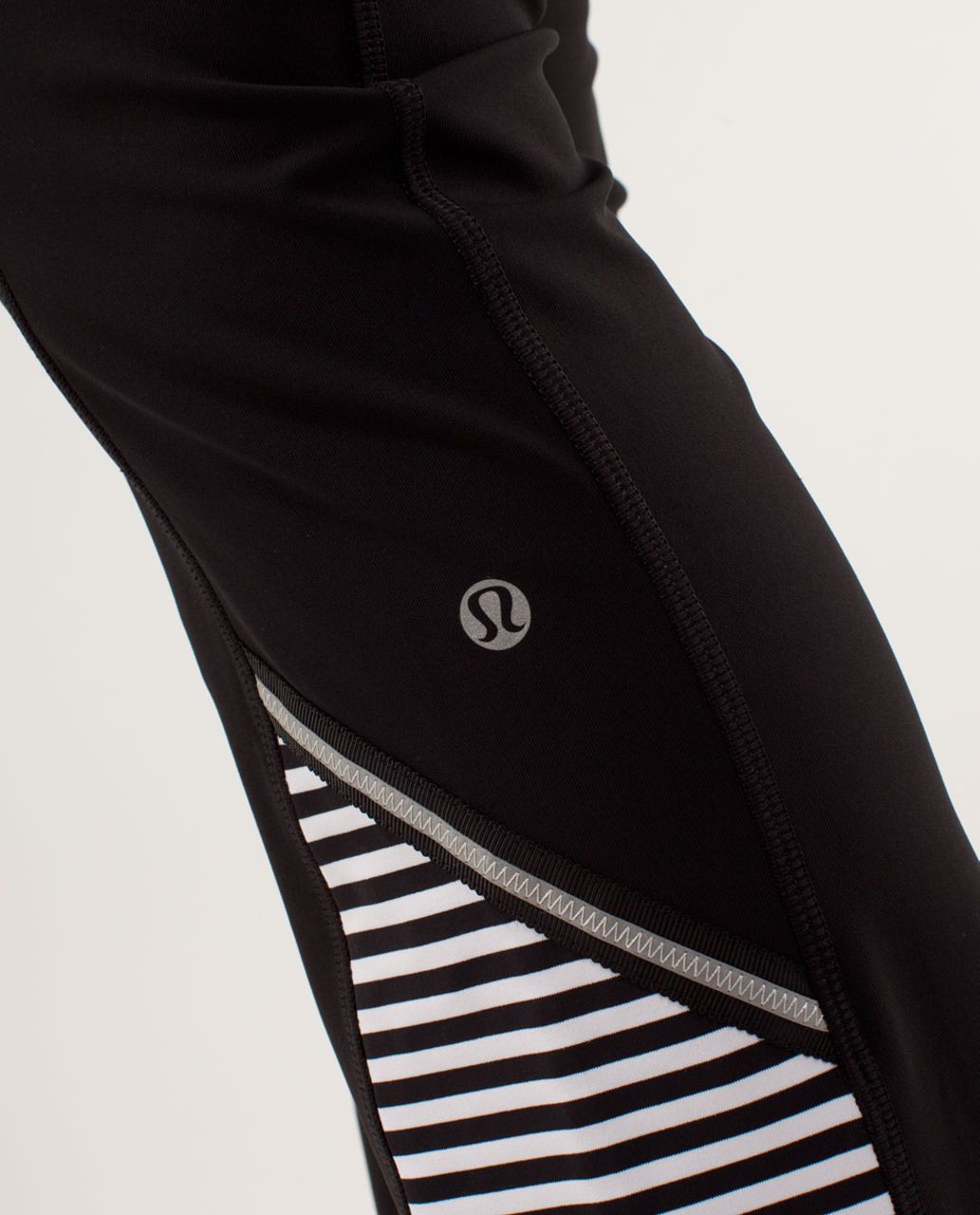 Lululemon Run:  Ice Queen Pant - Black / Classic Stripe Black White / Black