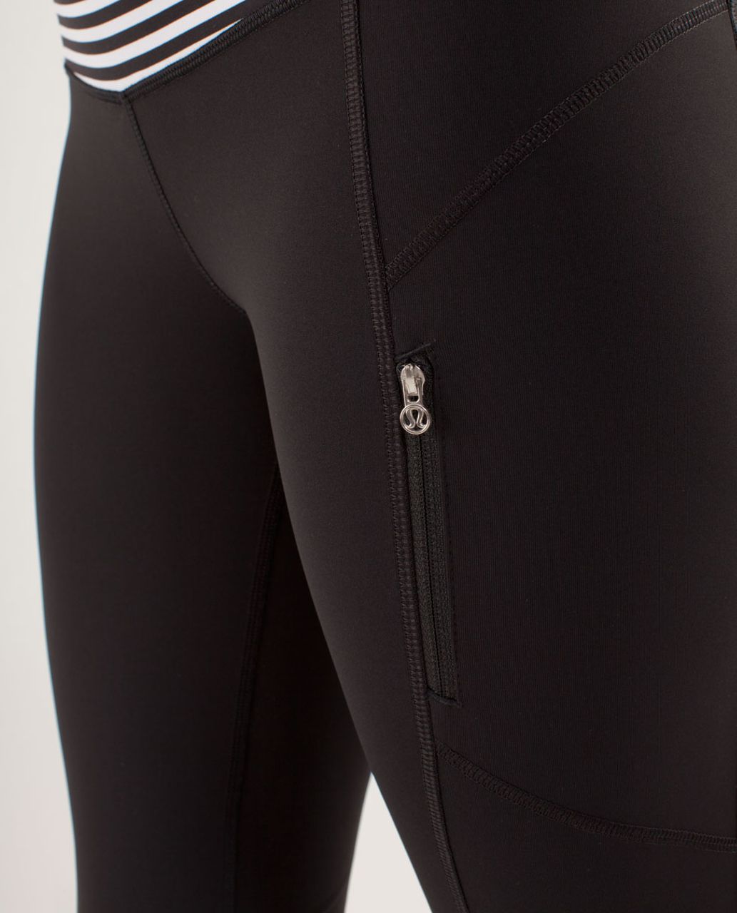 Lululemon Run:  Ice Queen Pant - Black / Classic Stripe Black White / Black