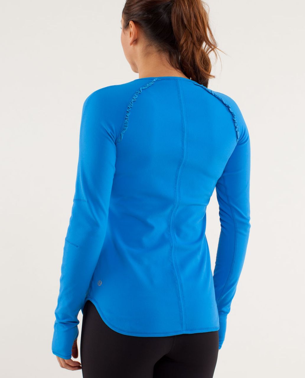 Lululemon Runder Under Long Sleeve *Silver - Beaming Blue