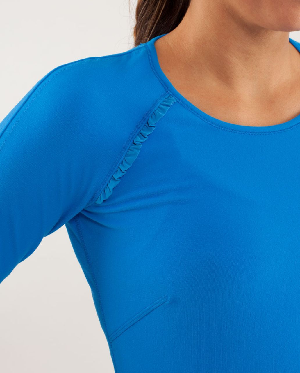 Lululemon Runder Under Long Sleeve *Silver - Beaming Blue