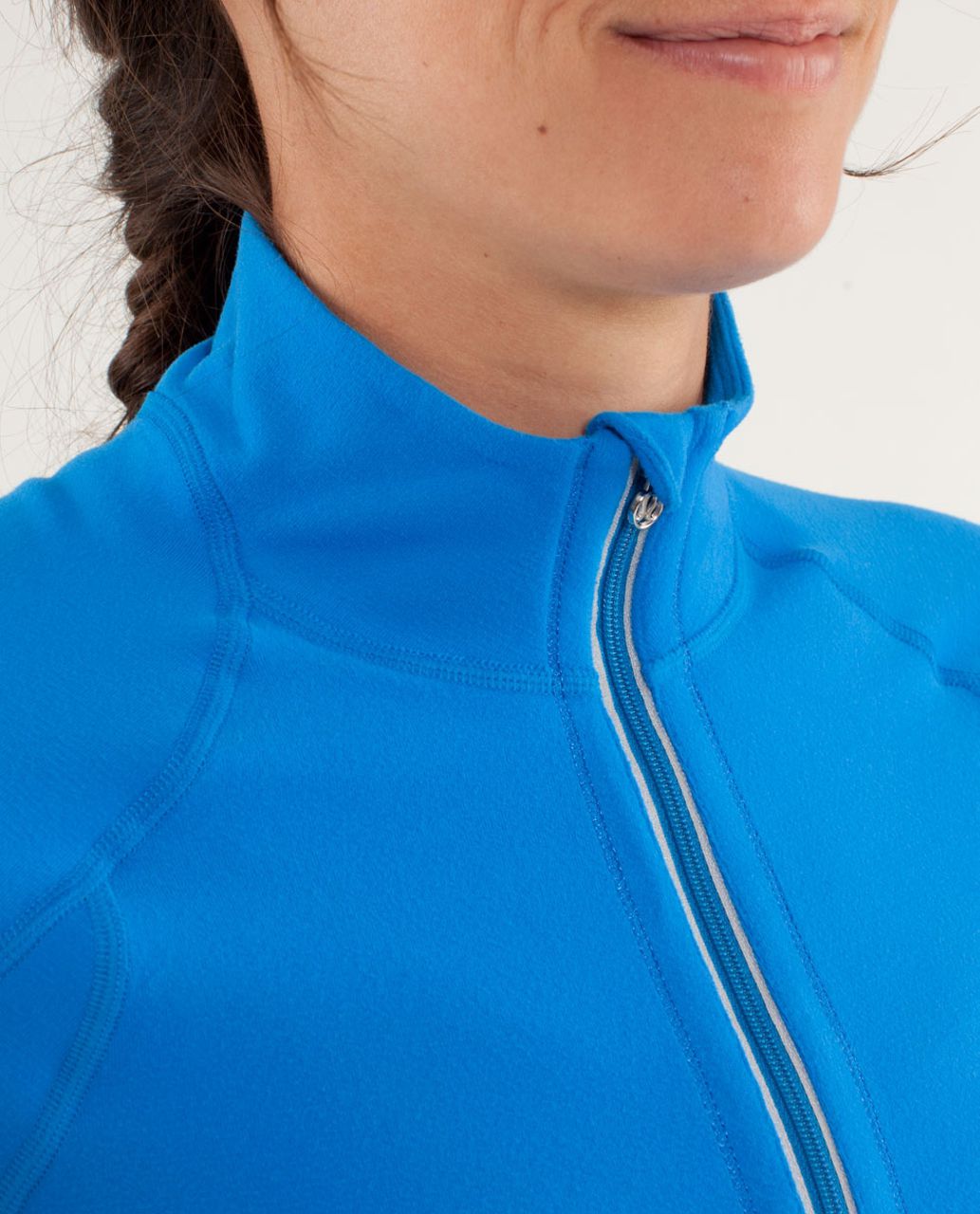 Lululemon Run:  U-Turn Pullover *Silver - Beaming Blue