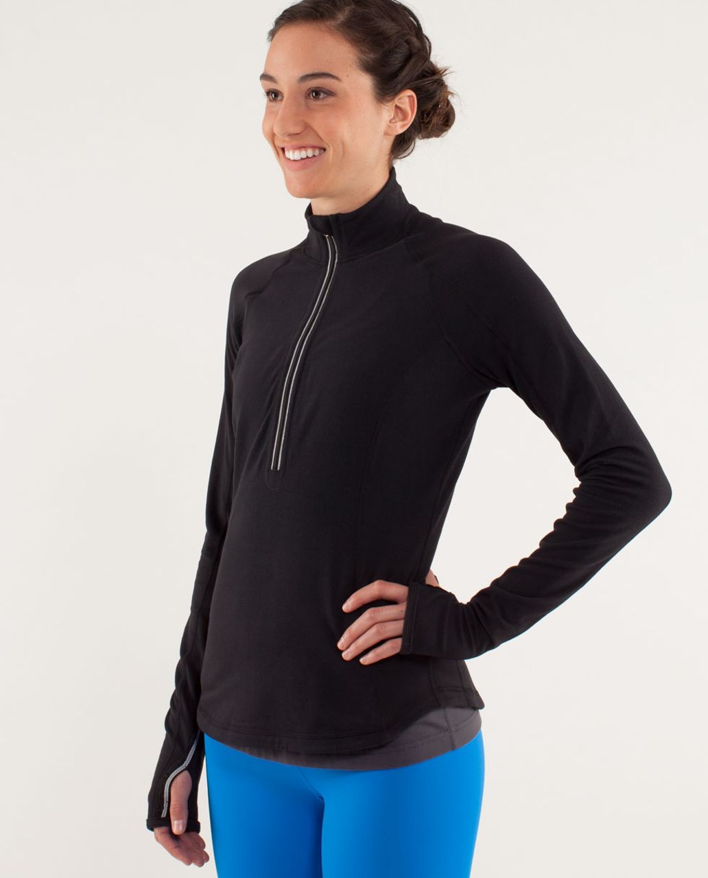 Lululemon Run: U-Turn Pullover *Silver - Black - lulu fanatics