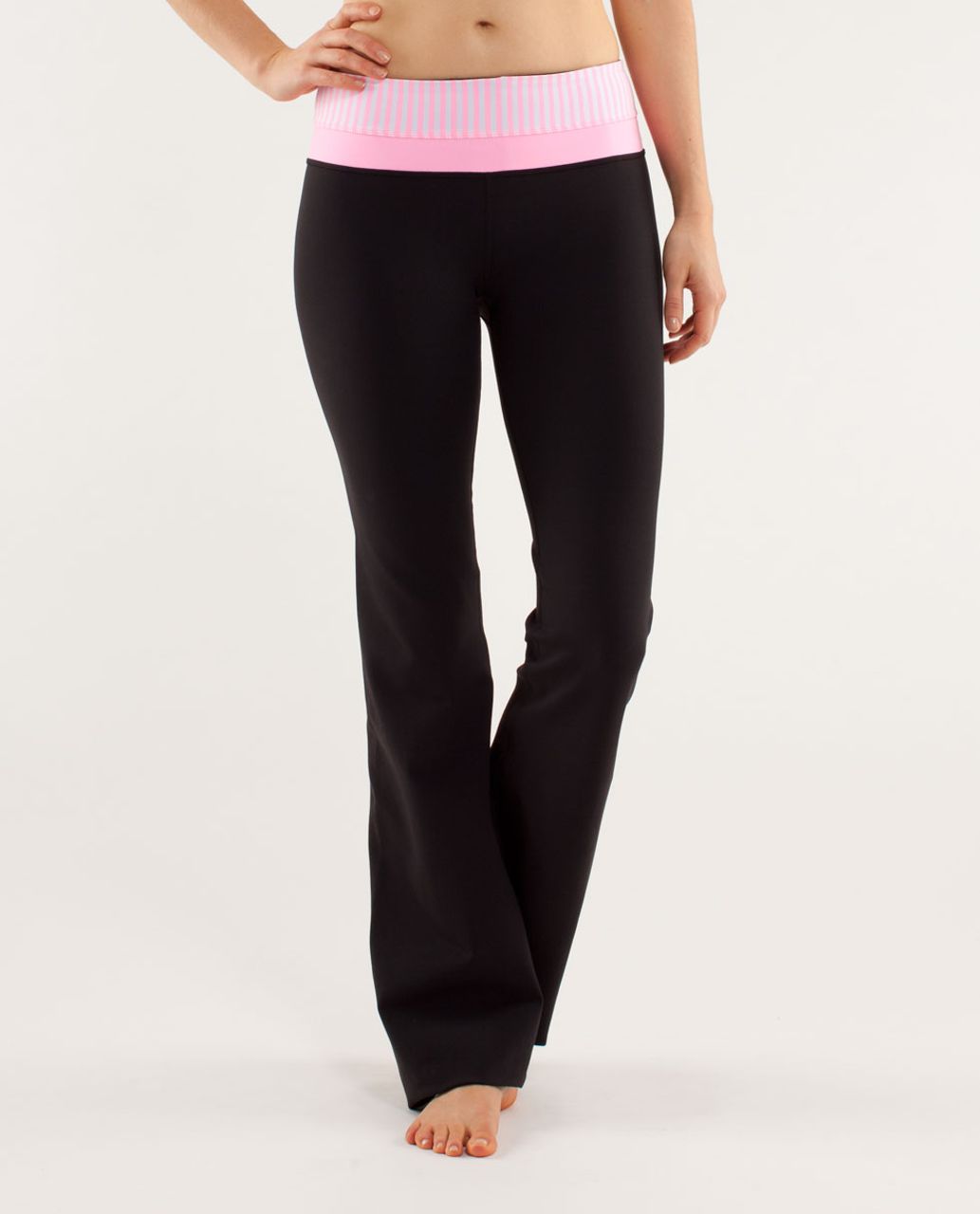 Lululemon Groove Pant *New (Tall) - Black / Classic Stripe White Pink Shell / Pink Shell