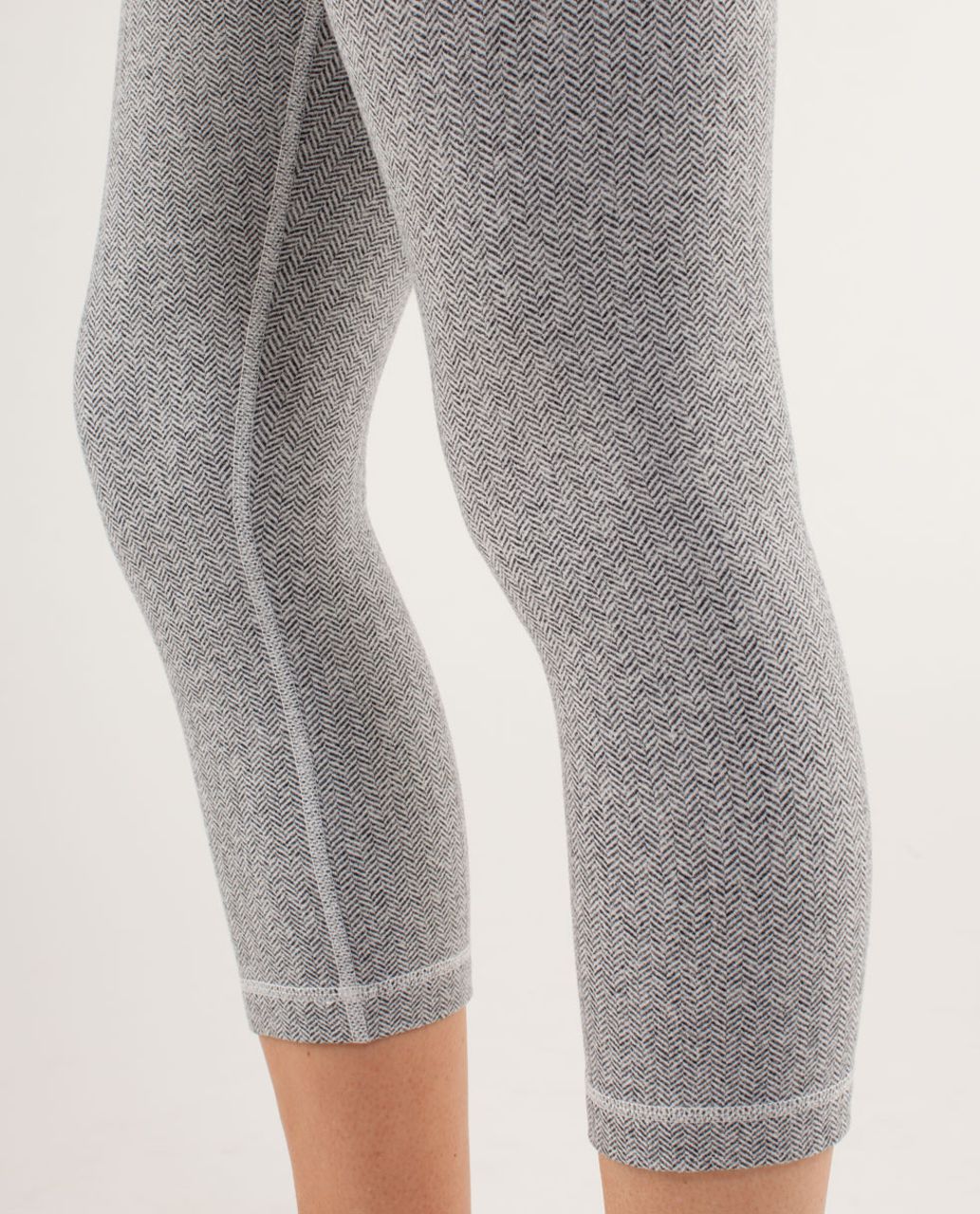 Lululemon Wunder Under Crop - Herringbone White Black