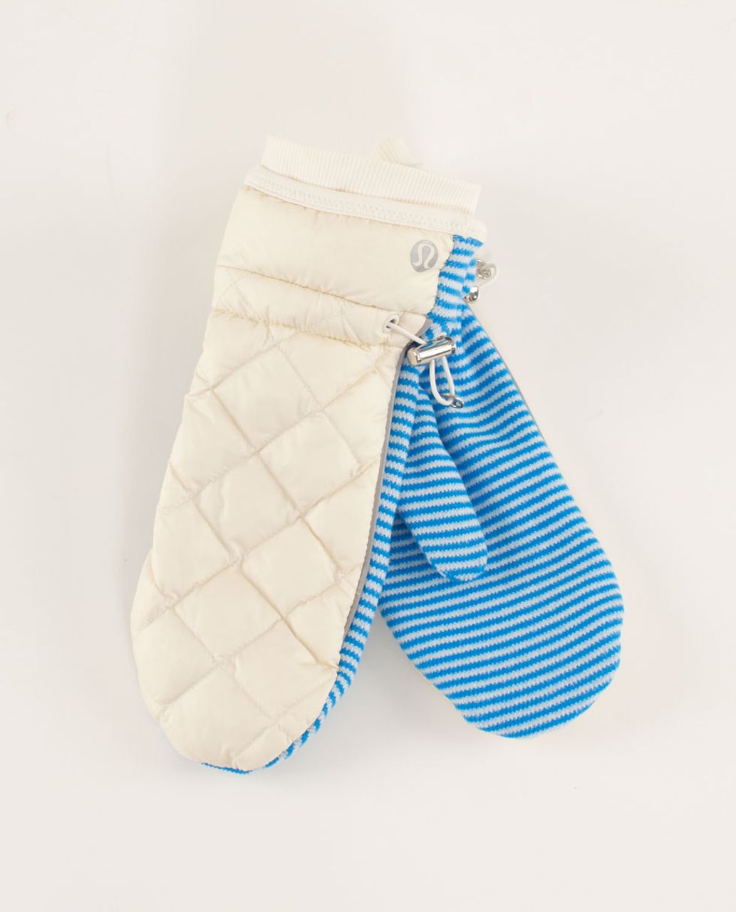 Lululemon What The Fluff Run Mittens - Polar Cream / Beaming Blue / Polar Cream