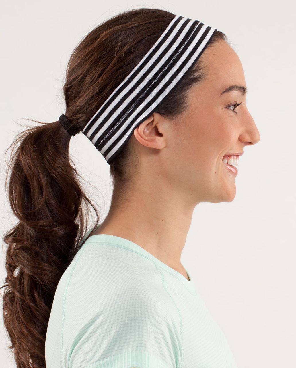 Lululemon Fly Away Tamer Headband - Classic Stripe Black And White