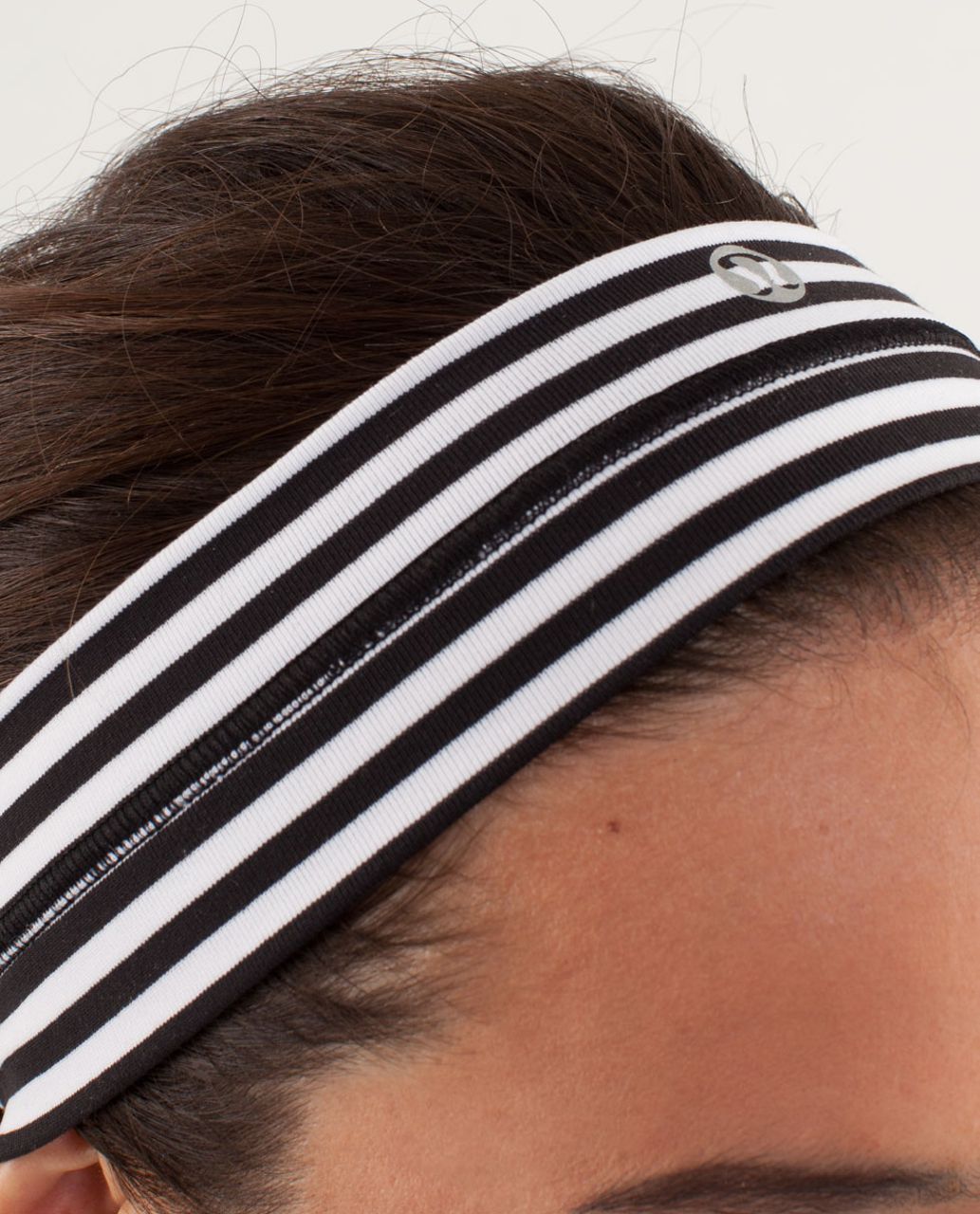 Lululemon Fly Away Tamer Headband - Classic Stripe Black And White