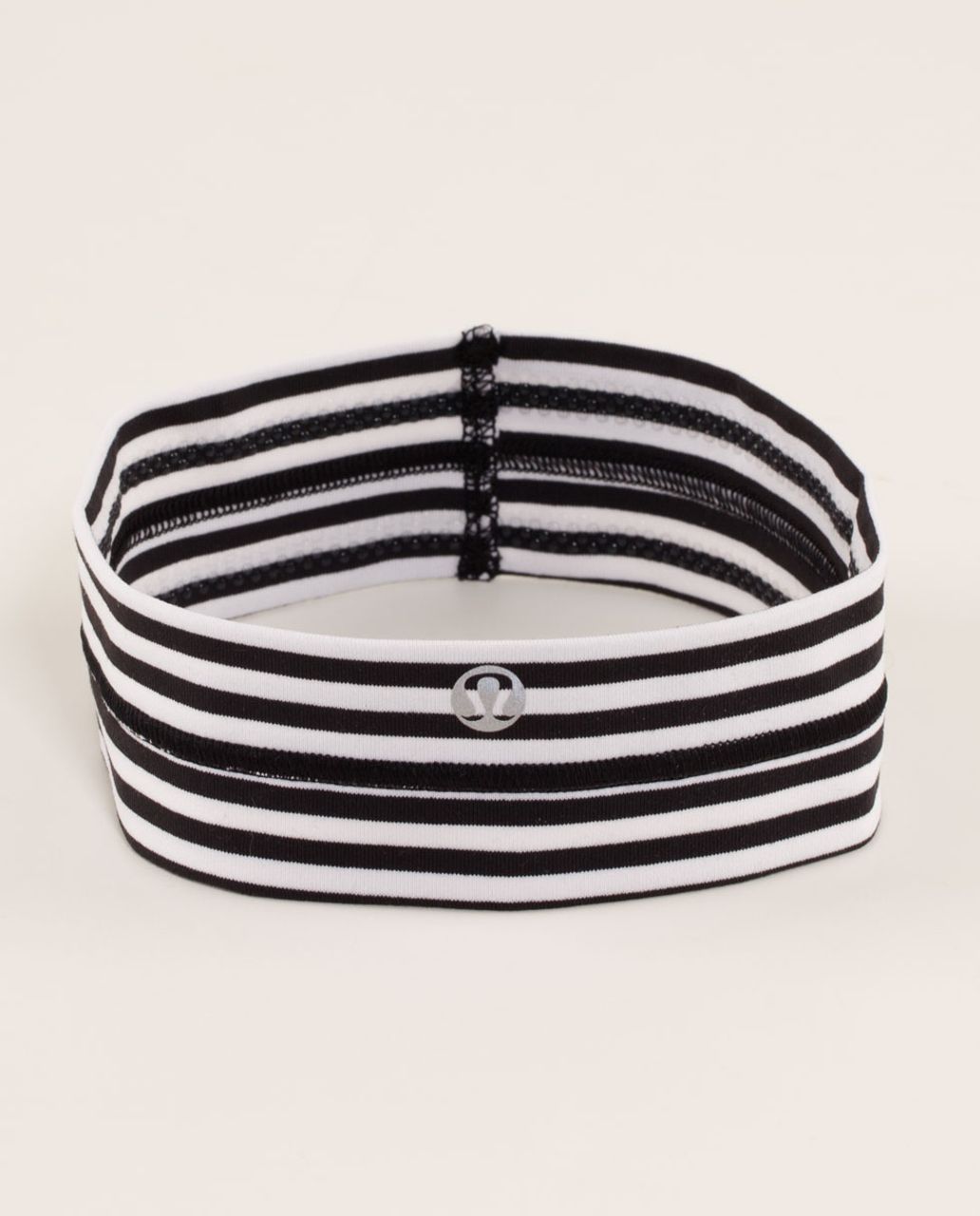 Lululemon Fly Away Tamer Headband - Classic Stripe Black And White