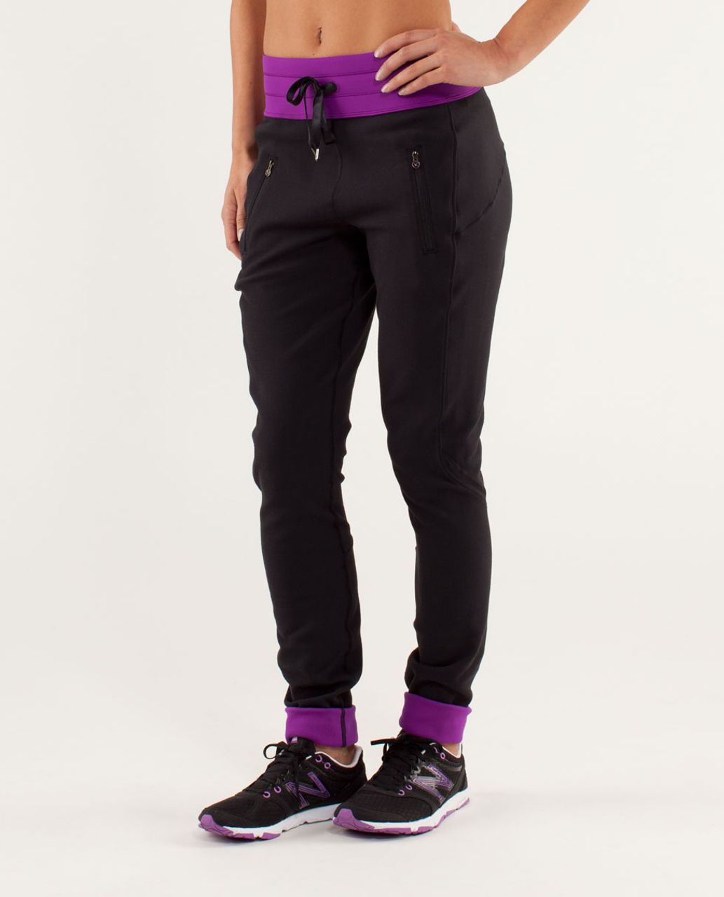 Lululemon Run:  Make A Move Pant - Black / Tender Violet