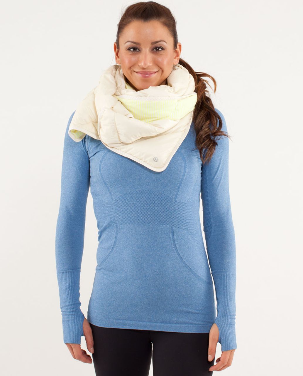 Lululemon What The Fluff Scarf - Polar Cream / Slope Stripe Polar Cream Clarity Yellow