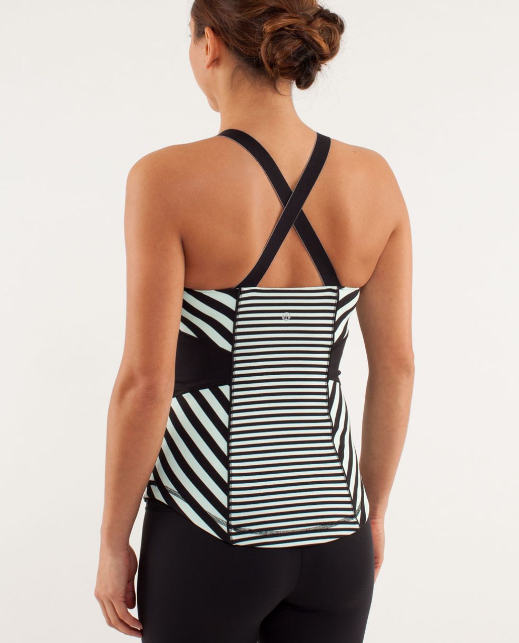 Lululemon Work It Out Tank - Classic Stripe Mint Moment Black / Sea Stripe Mint Moment Black / Black