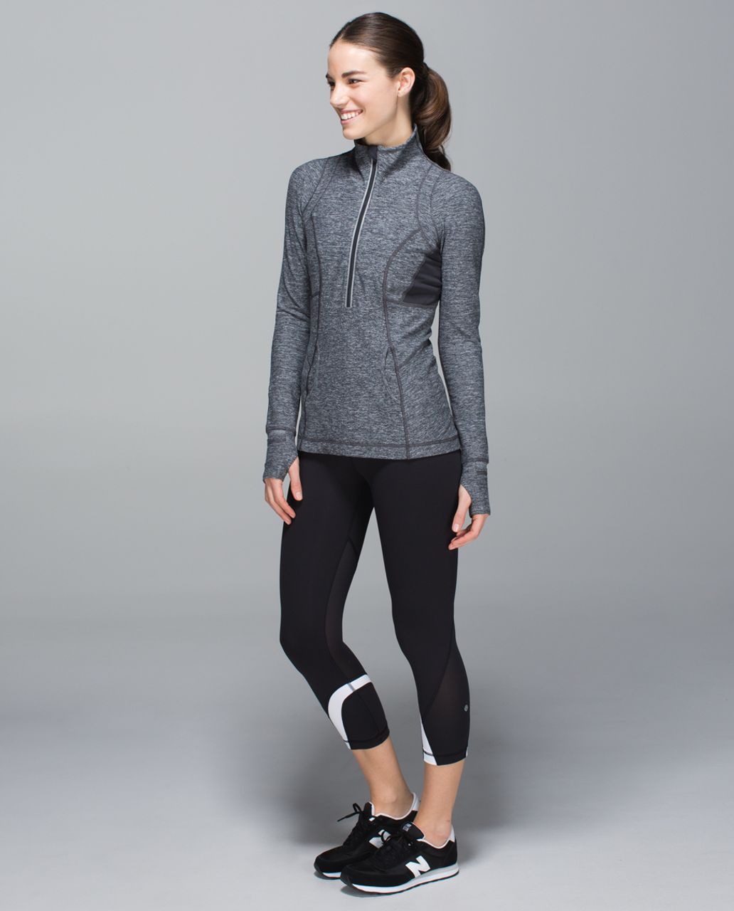 Lululemon Run:  Inspire Crop II - Black /  White