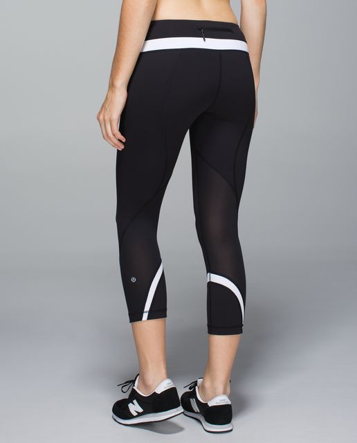 Lululemon Run: Inspire Crop II - Micro Macro Stripe Black Soot / Black ...