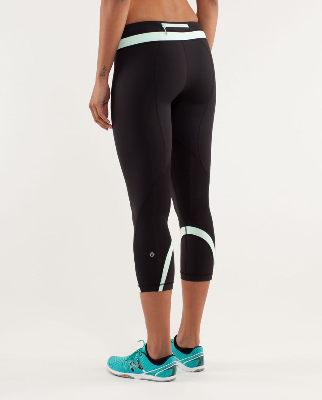 Lululemon Run: Inspire Crop II - Black / Mint Moment - lulu fanatics