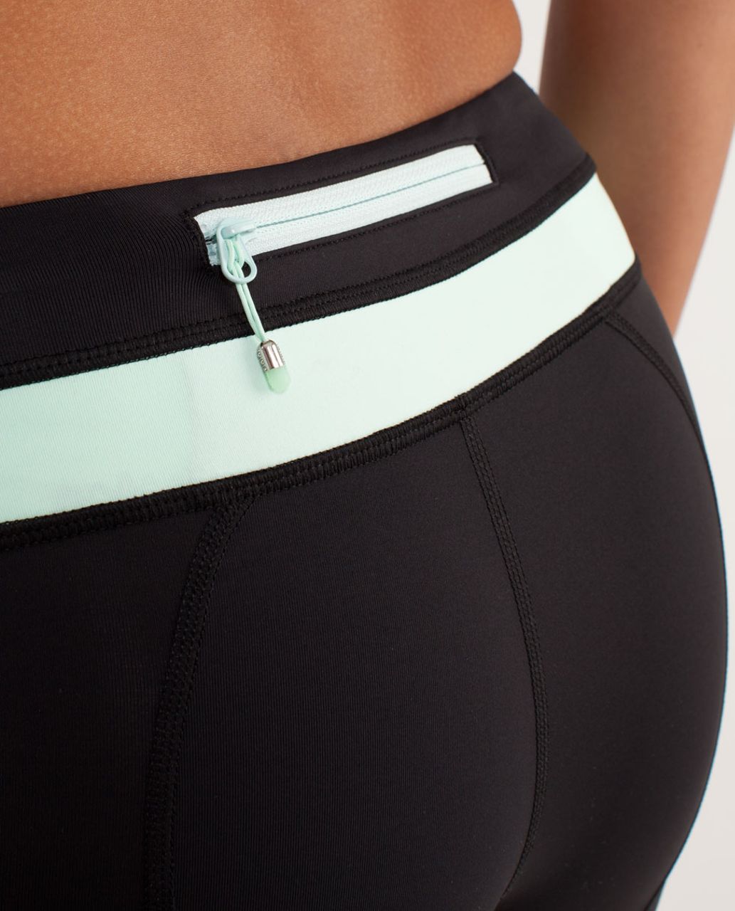 Lululemon Run:  Inspire Crop II - Black / Mint Moment