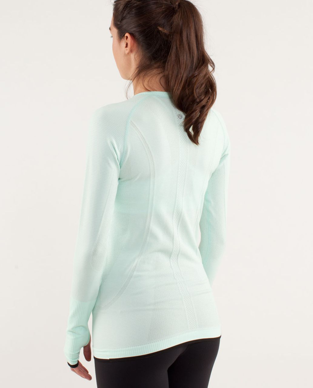 Lululemon Run:  Swiftly Tech Long Sleeve - Mint Moment / Black