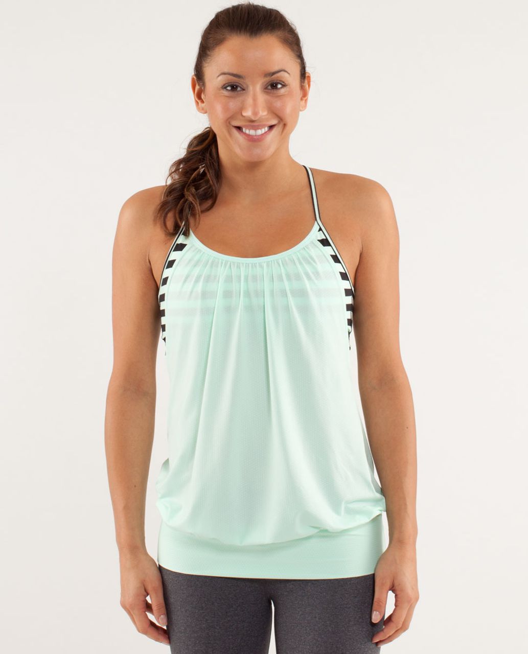 Lululemon No Limits Tank - Mint Moment / Sea Stripe Mint Moment Black / Classic Stripe Mint Moment Black