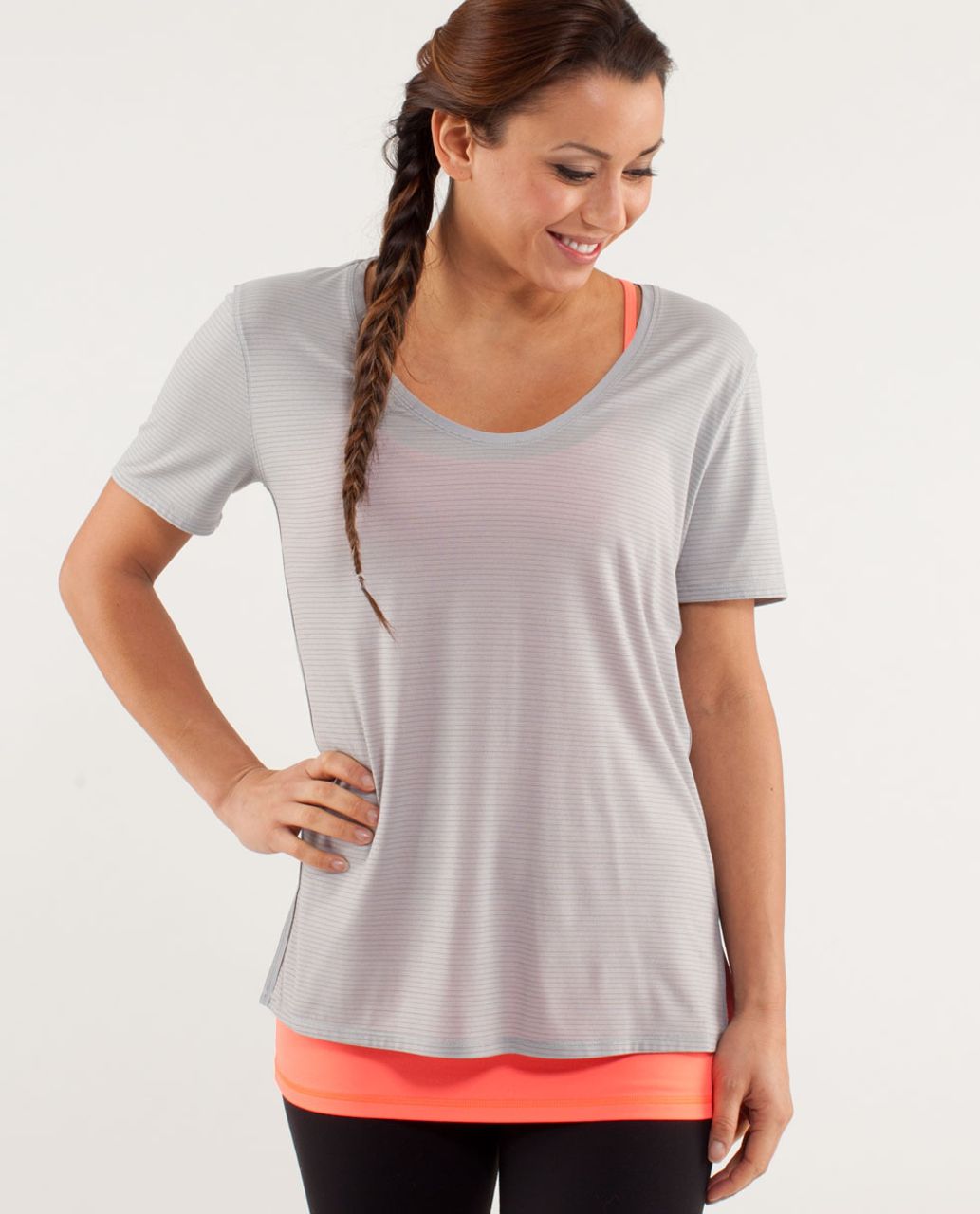 Lululemon Not So Basic Gym Tee - Heathered Silver Slate