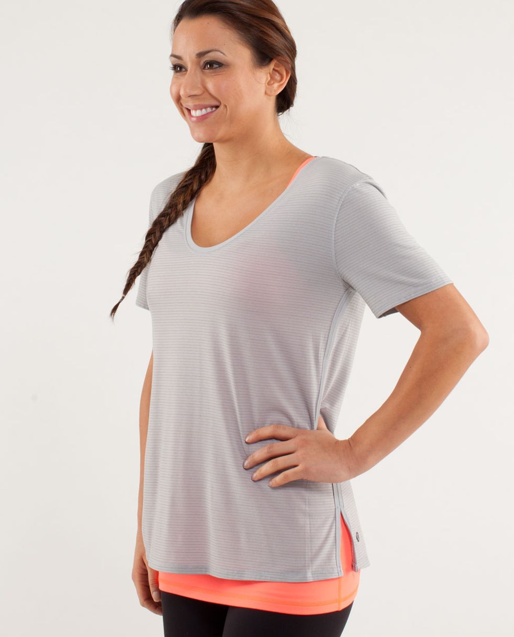 Lululemon Not So Basic Gym Tee - Heathered Silver Slate