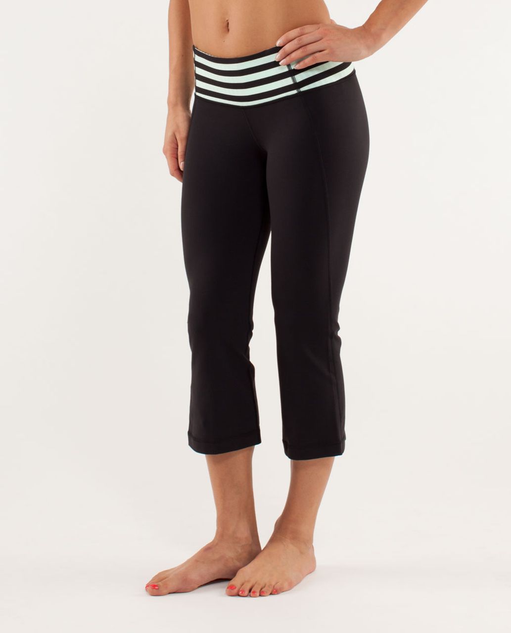 Lululemon Gather & Crow Crop - Black / Sea Stripe Mint Moment Black / Classic Stripe Mint Moment Black