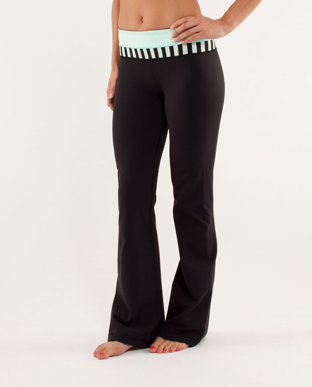 Lululemon Groove Pant *New (Regular) - Black / Mint Moment / Sea Stripe Mint Moment Black