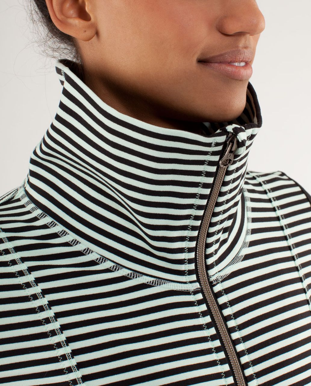 Lululemon Daily Yoga Jacket - Classic Stripe Mint Moment Black / Black -  lulu fanatics